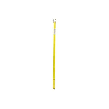Super Anchor Safety 72"x2" Heavy Duty Tie Off Strap Yellow Nylon w/Forged Large D-ring & Small D-Ring 6032-D